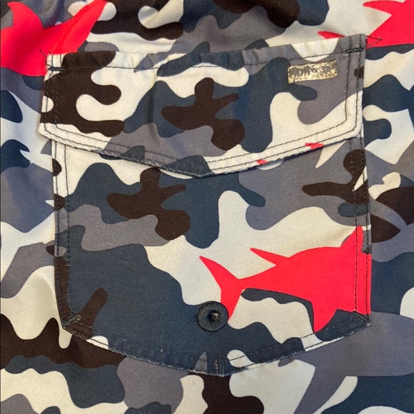 Kids Hurley Blue Camo Swim Shorts Sharks - Picture 5 of 6